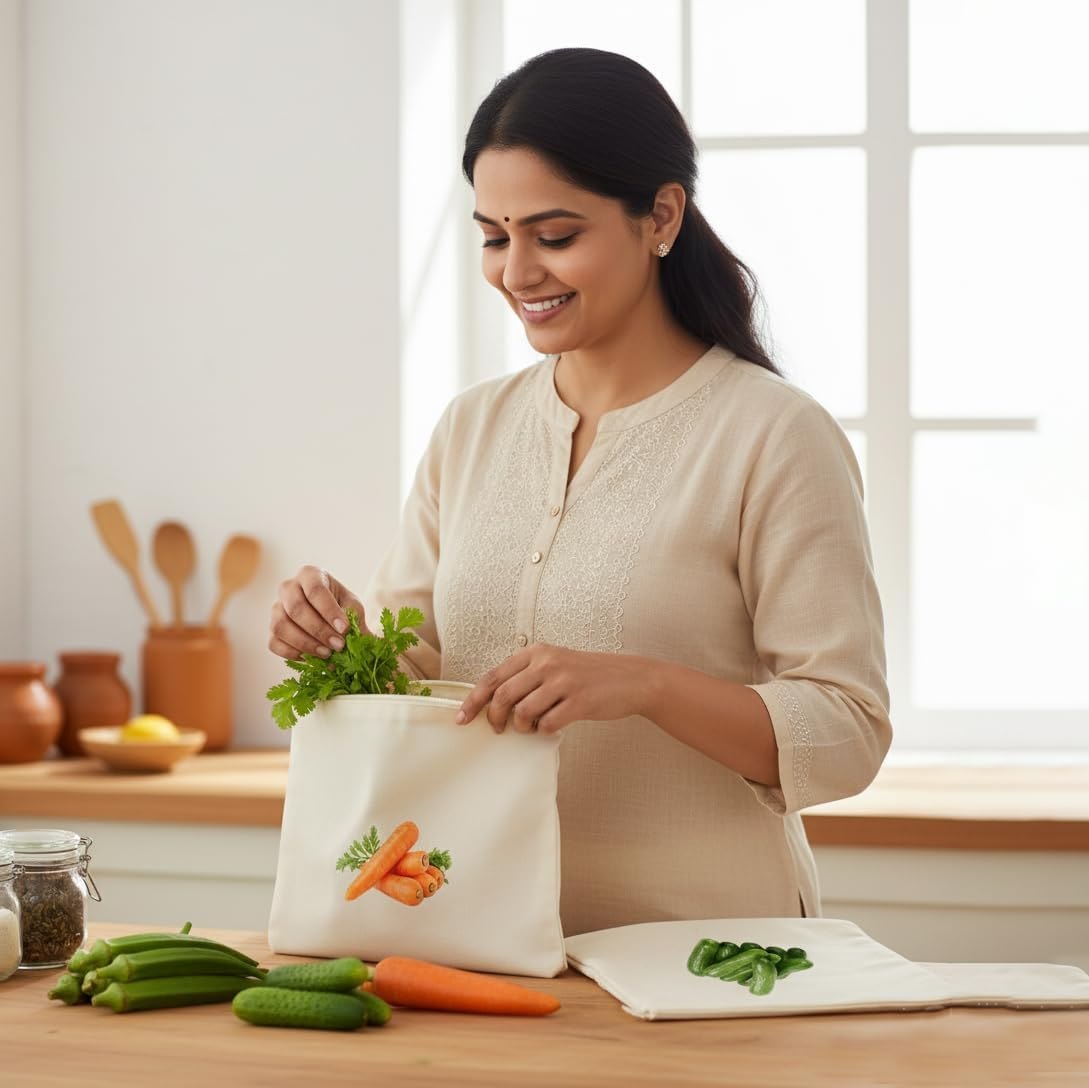 Reusable Vegetable & Fruit Storage Bags