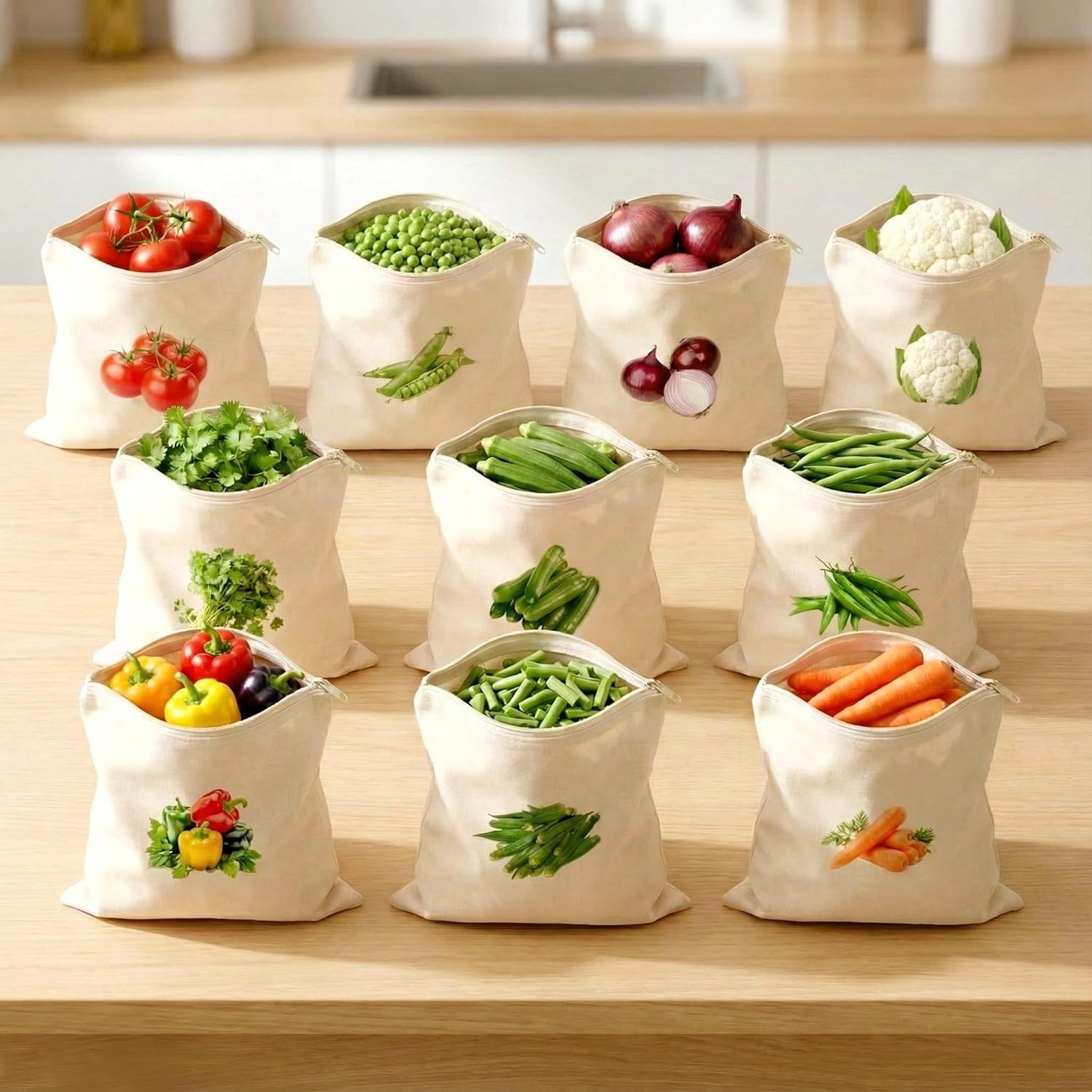 Reusable Vegetable & Fruit Storage Bags