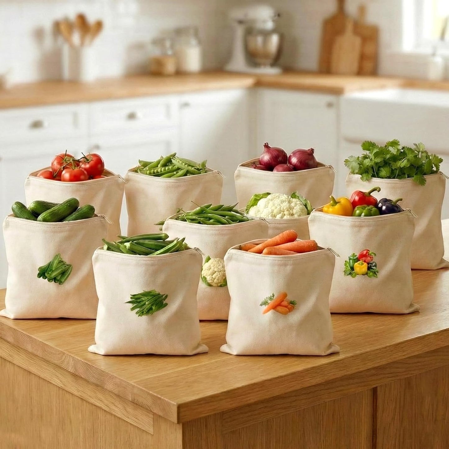 Reusable Vegetable & Fruit Storage Bags