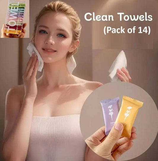 Compressed Disposable Towel Tablets (Pack of 14pc)