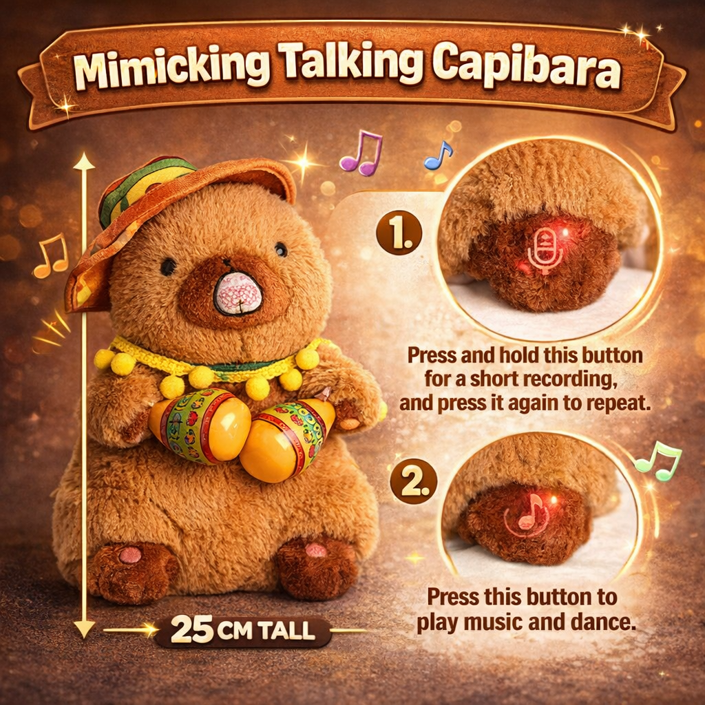 CapyBuddy Talking Musical Plush Toy