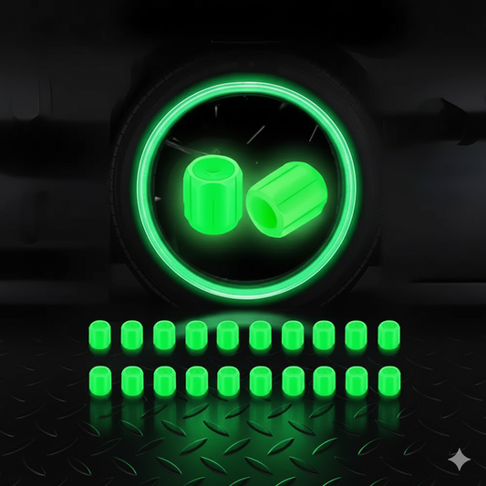 Dexoo Valve Caps Car/Bike Wheel Tire Rim Air Valve Cap Radium (Pack of 4)