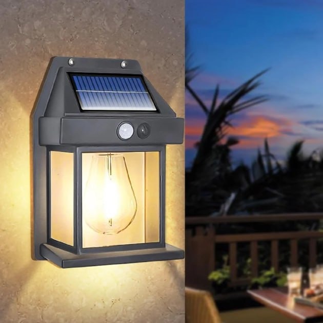 Solar Motion Sensor Wall Lantern Light