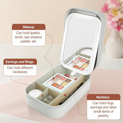 Portable LED Makeup Mirror Storage Box