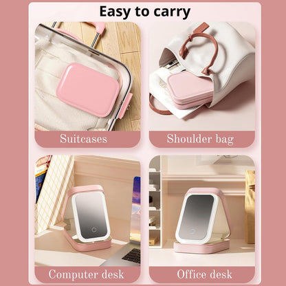 Portable LED Makeup Mirror Storage Box