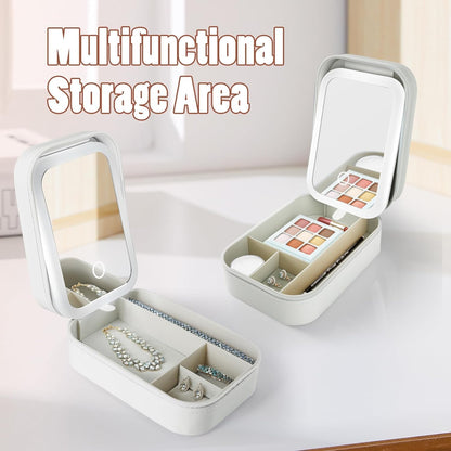 Portable LED Makeup Mirror Storage Box