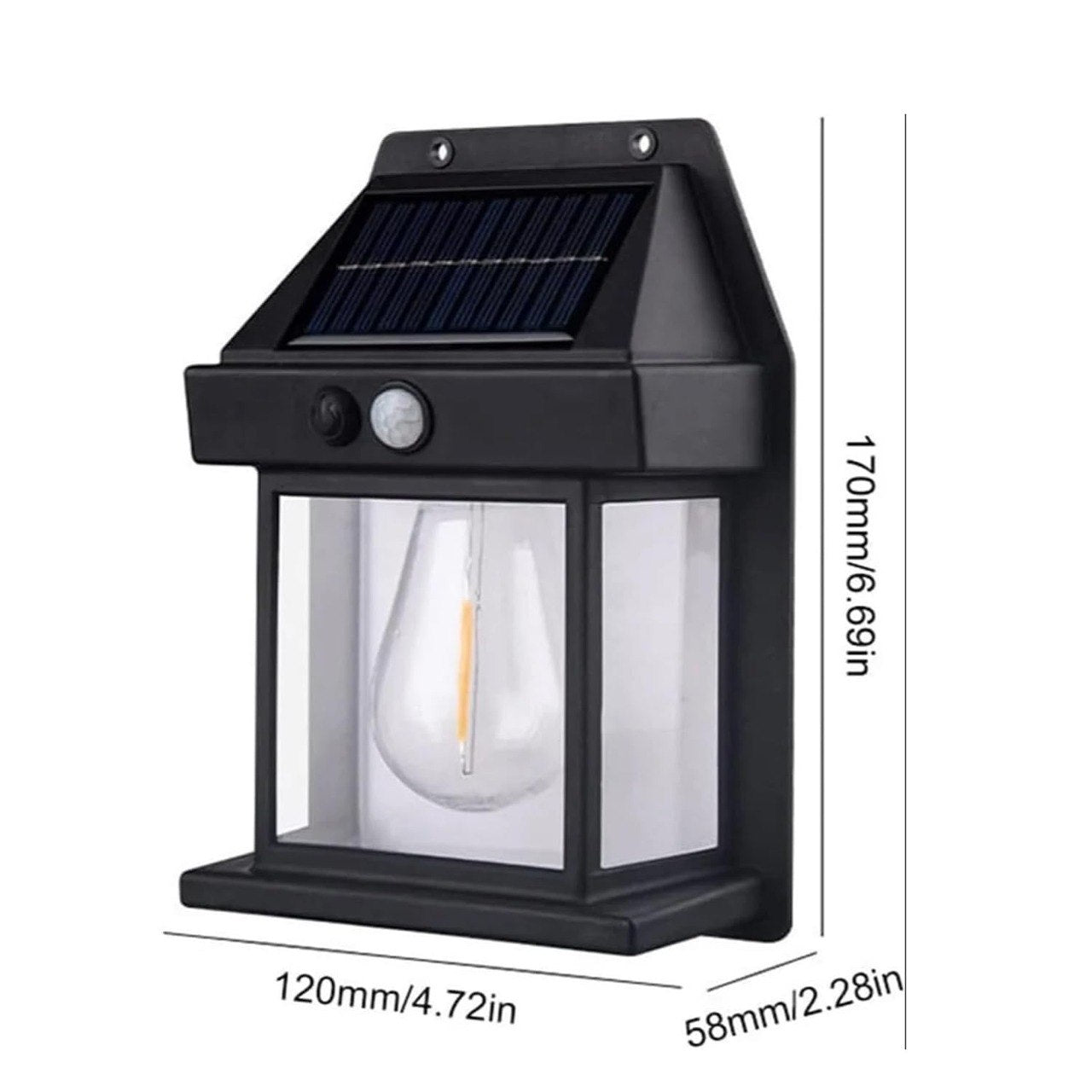 Solar Motion Sensor Wall Lantern Light