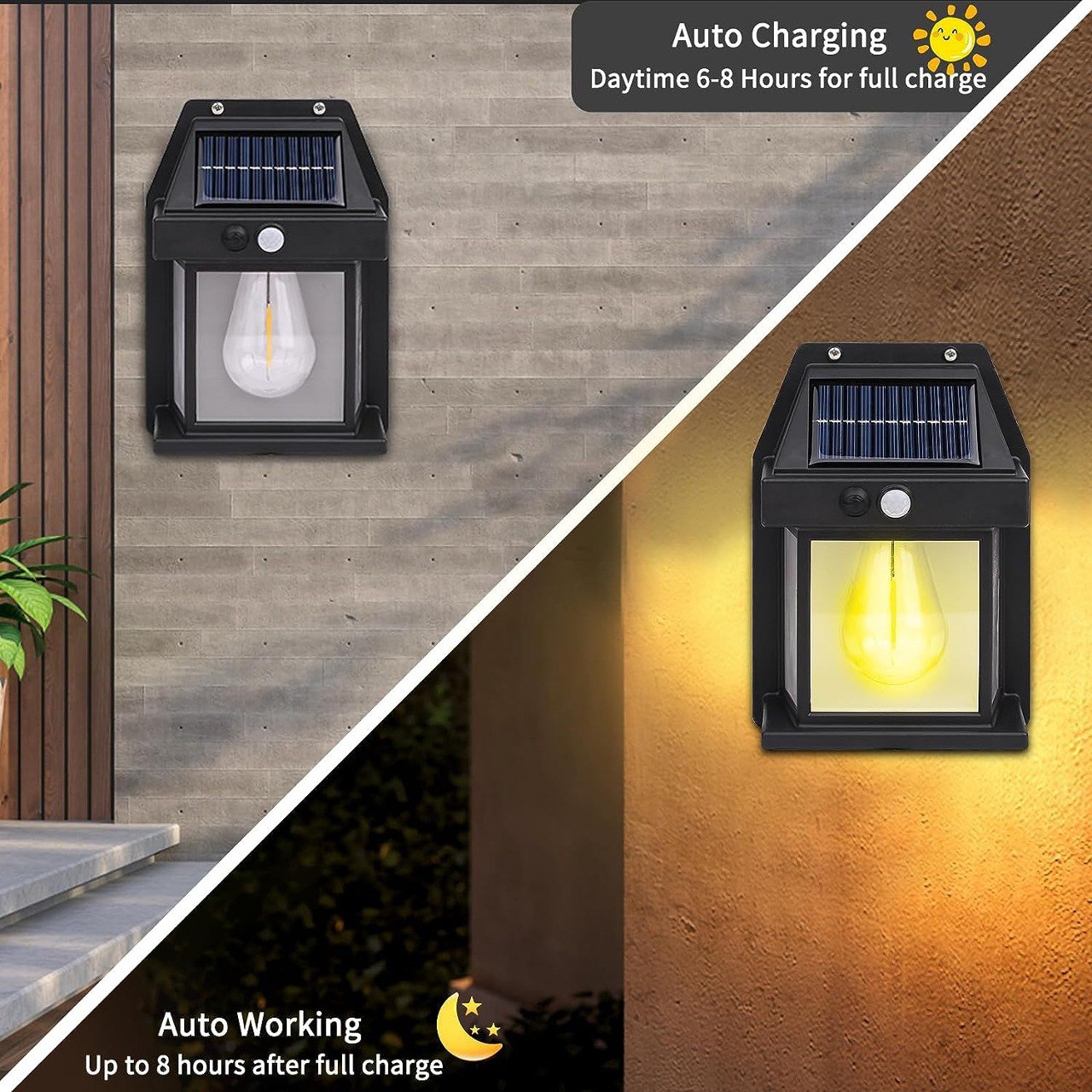 Solar Motion Sensor Wall Lantern Light