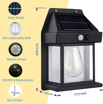 Solar Motion Sensor Wall Lantern Light