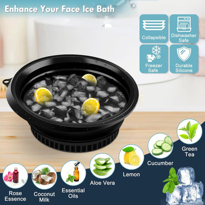 Face Ice Bath Bowl with Built-in Ice Tray