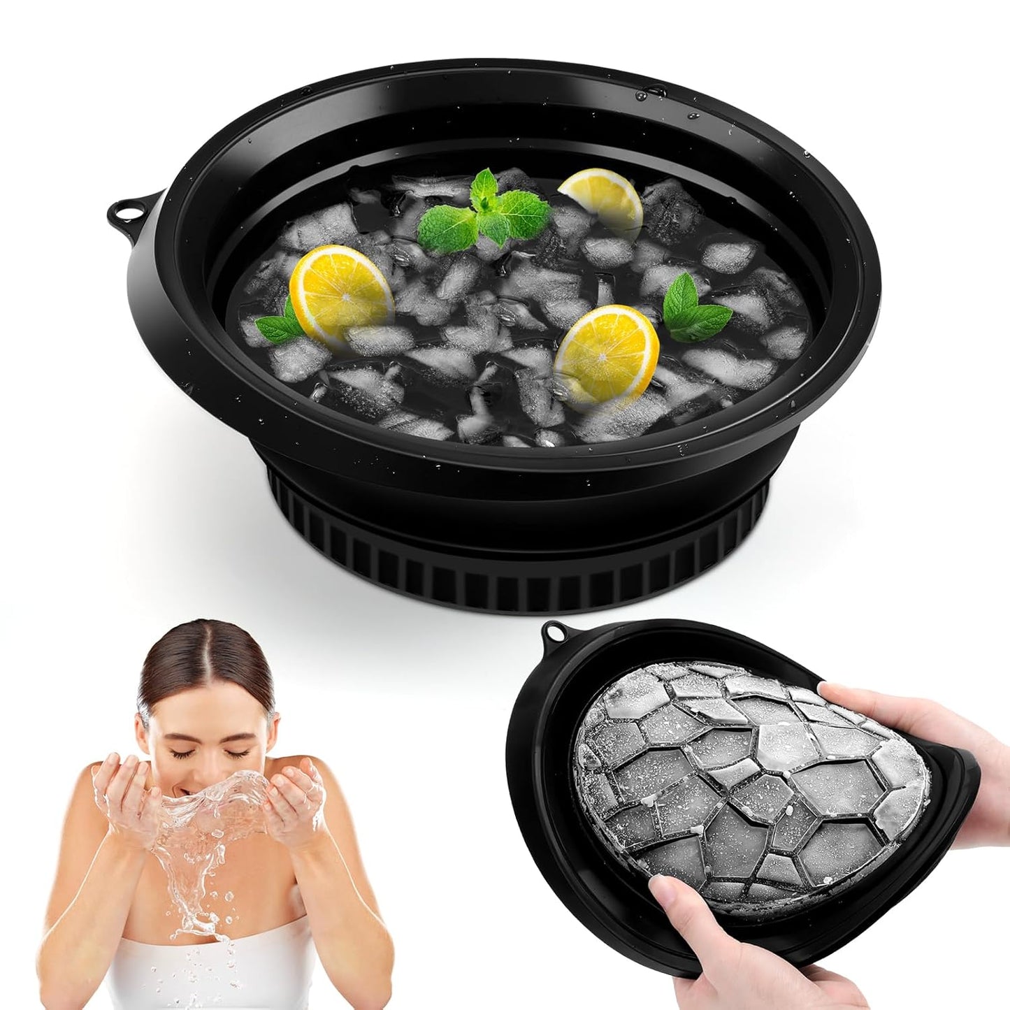 Face Ice Bath Bowl with Built-in Ice Tray