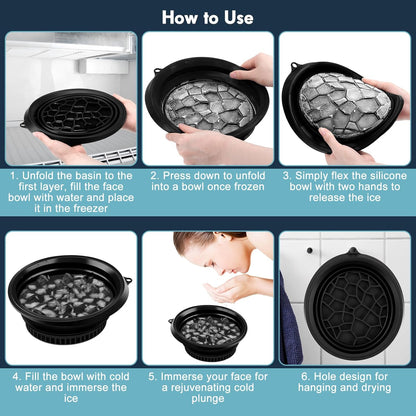 Face Ice Bath Bowl with Built-in Ice Tray