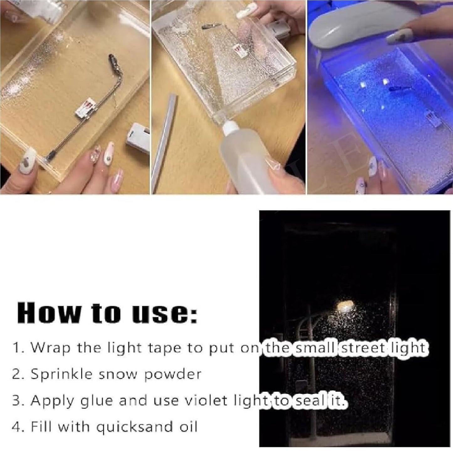 LED Snowfall Night Lamp (DIY Snow Scene Light)