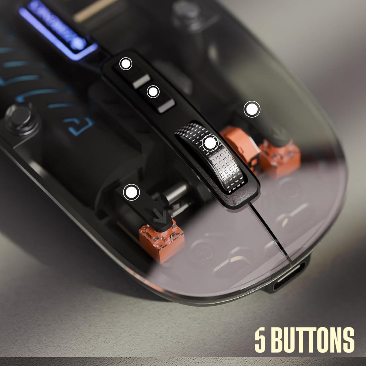 Transparent Wireless Gaming Mouse