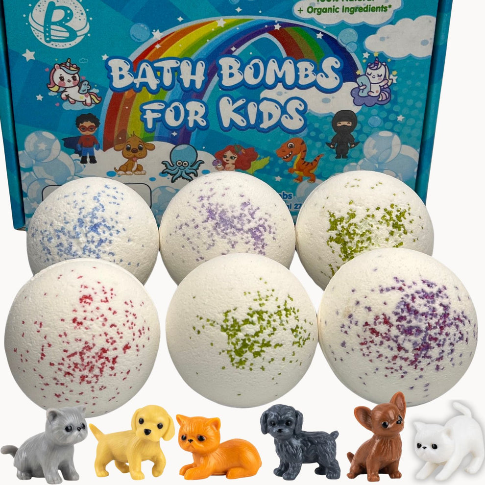 Bath bomb for kids with toys