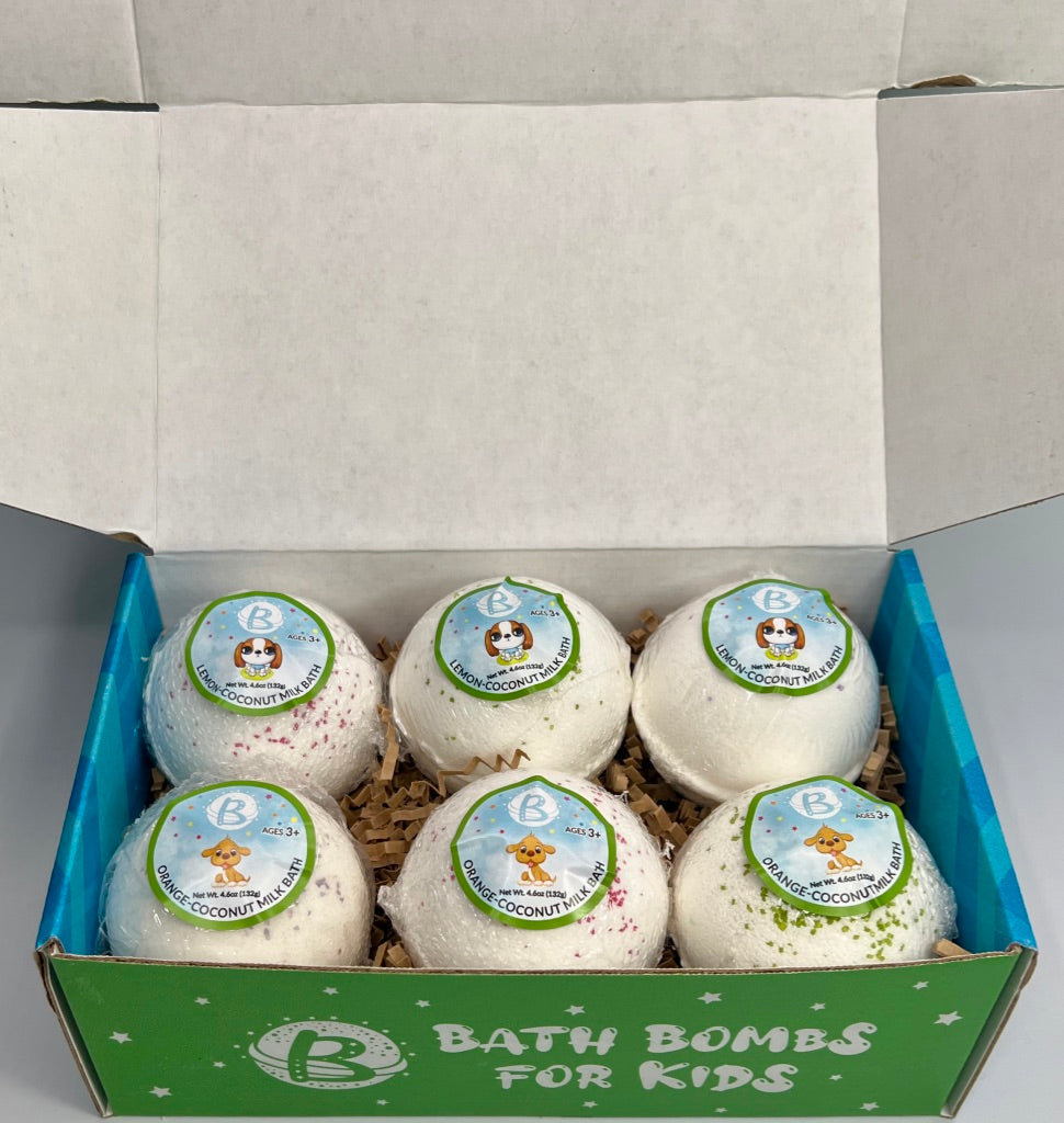 Bath bomb for kids with toys