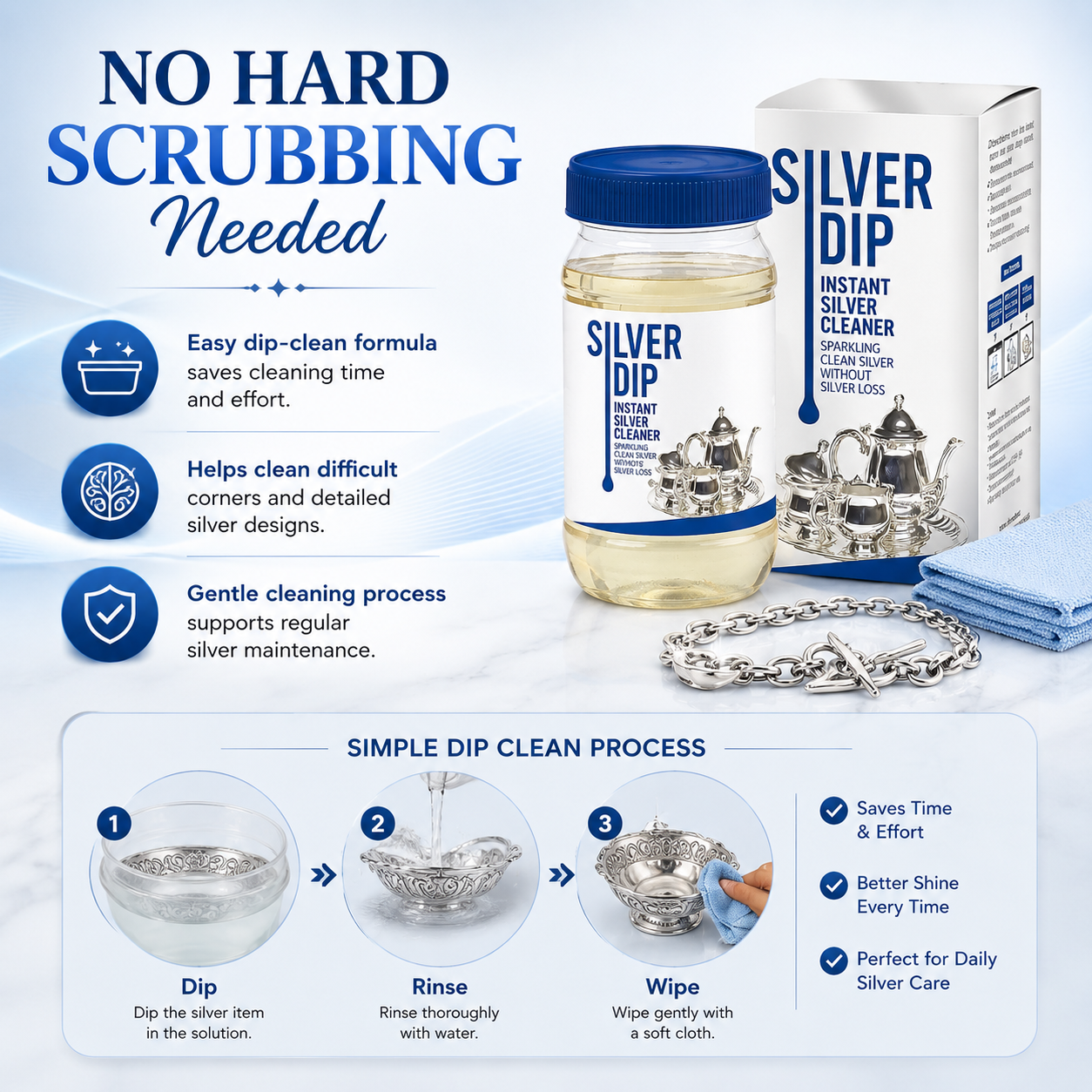 Silver Dip Instant Silver Cleaner, Professional Silver Polish Solution