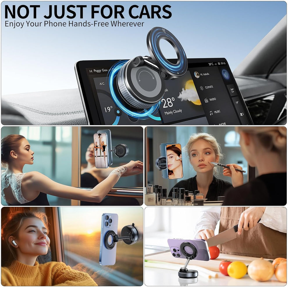 360° Magnetic Vacuum Car Phone Holder